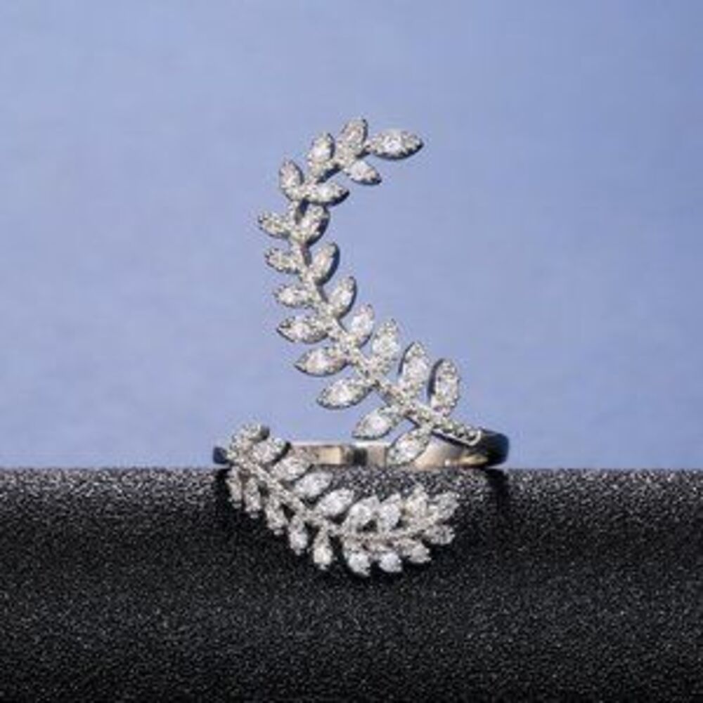 *925 Sterling Silver Marquis Leaf Adjustable Ring